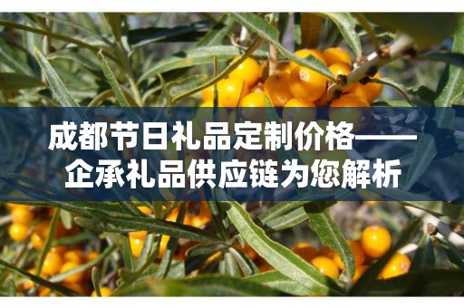 成都节日礼品定制价格——企承礼品供应链为您解析