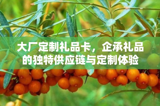 大厂定制礼品卡，企承礼品的独特供应链与定制体验